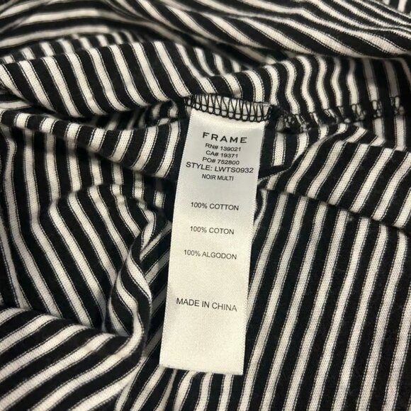 FRAME Sz L Stripped Cotton T Shirt Preppy Classic Minimalist Comfort Nautical - Picture 7 of 7